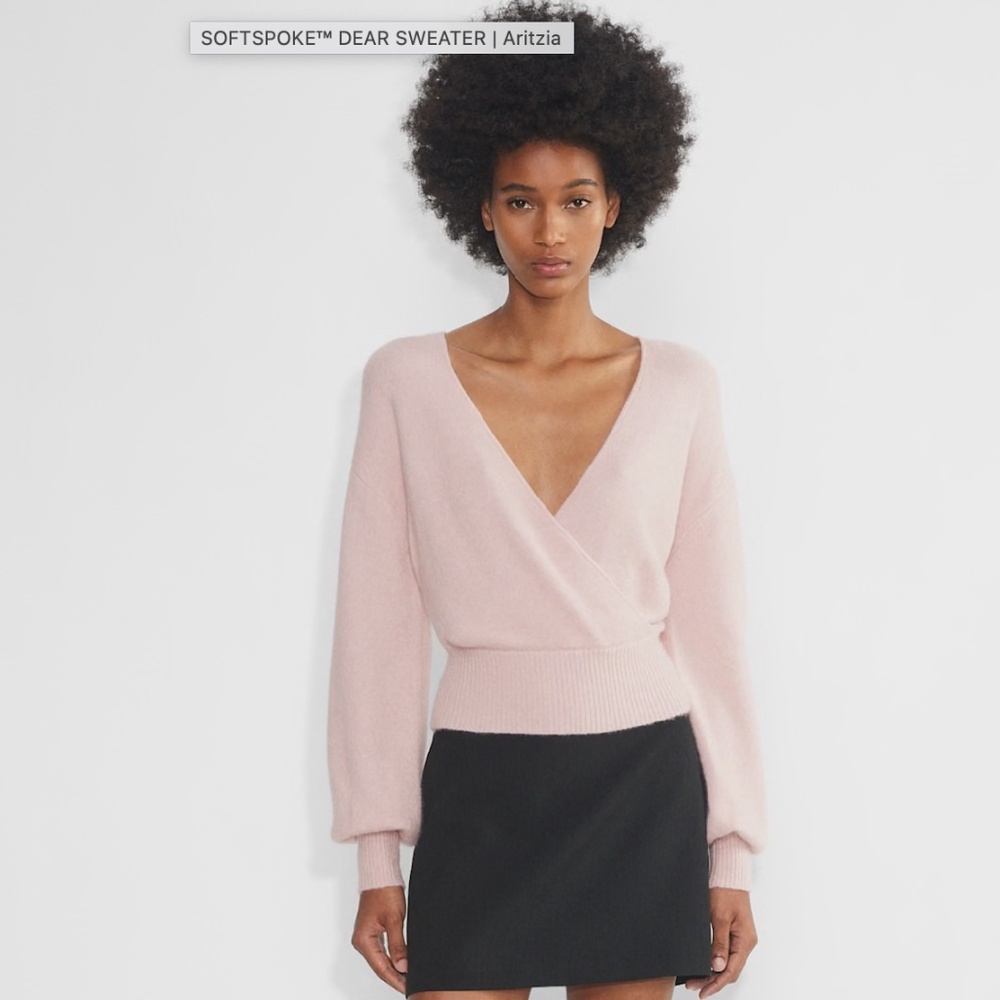 Aritzia Dear Softspoke  Pink Sweater